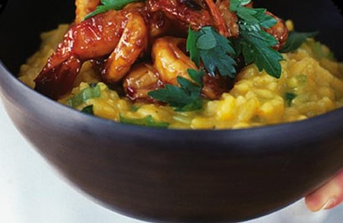 Risotto con ajo y gambas